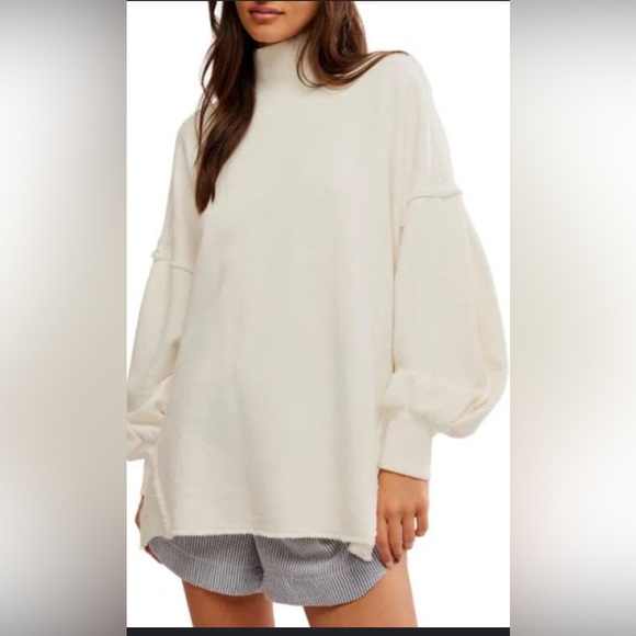 Free People Tops - Free People Wonderful Turtleneck Top. NWT. Coconut milk
